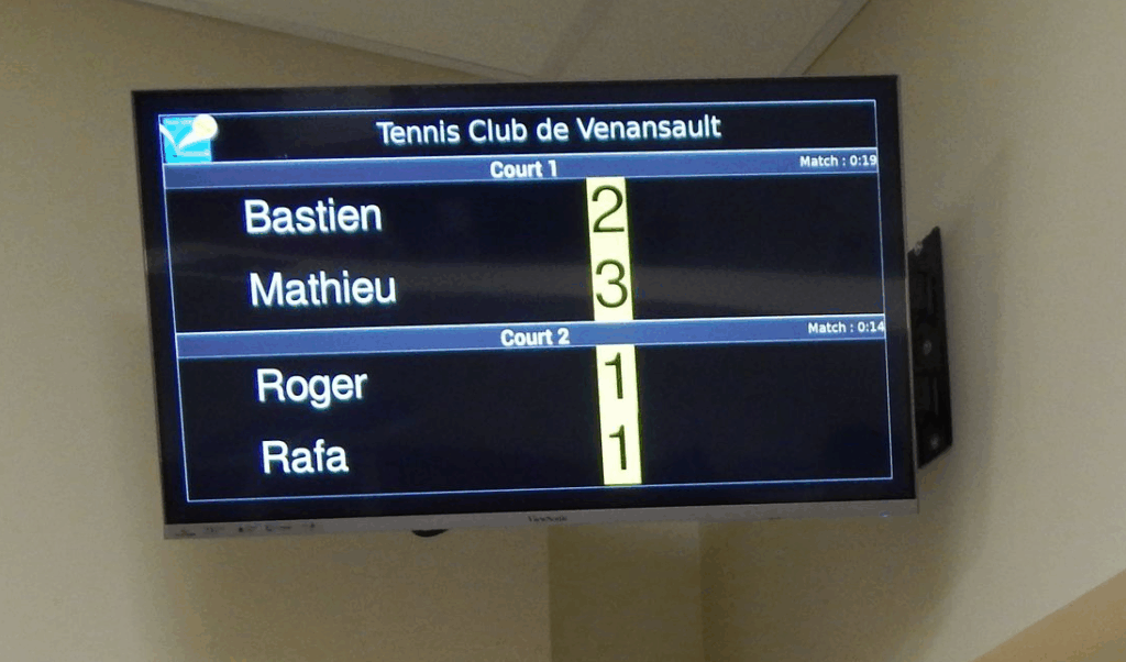 my escore monitor affichage des scores de tennis